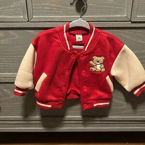 Teddy bear letterman jacket 3-6 months